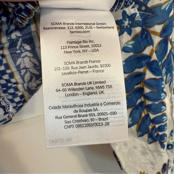 NWT! FARM Rio Women’s LARGE Ana Tapestry Cotton Blend Ruffle Top CP25 - Picture 11 of 14